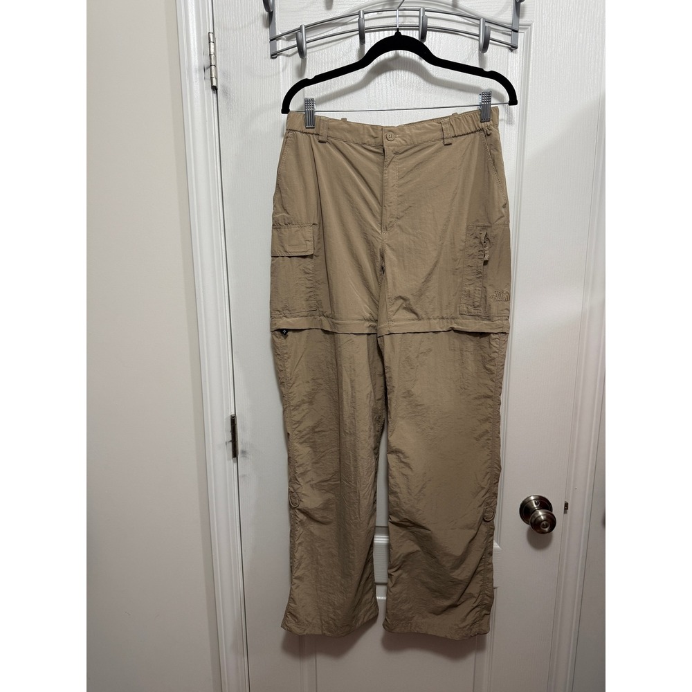 The North Face Womens Khaki Convertible Hiking Cargo Pants M Tan Nylon Medium